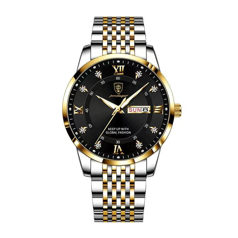 POEDAGAR 836 Stainless Steel Quartz Watch