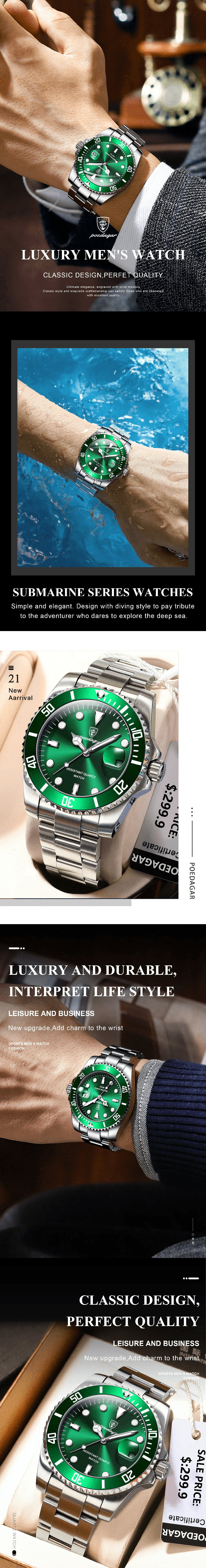 POEDAGAR 901 Quartz Watch
